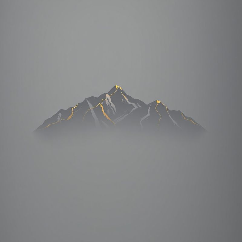 Charcoal gradient z zlato linijo in abstraktno alpsko silhueto